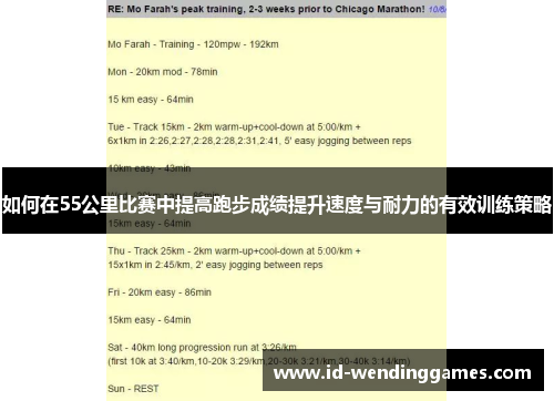 如何在55公里比赛中提高跑步成绩提升速度与耐力的有效训练策略