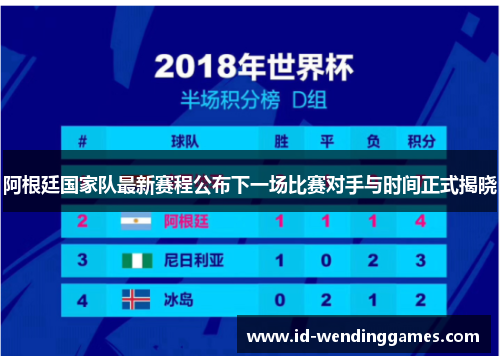 阿根廷国家队最新赛程公布下一场比赛对手与时间正式揭晓